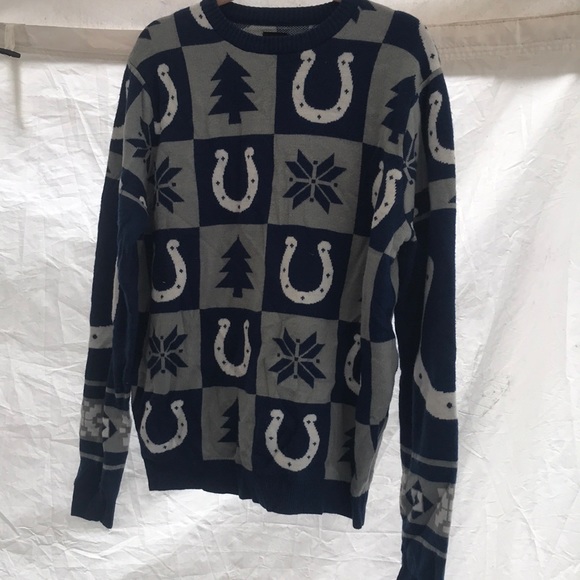 Indianapolis Colts ugly Christmas sweater blue and grey - Picture 2 of 5